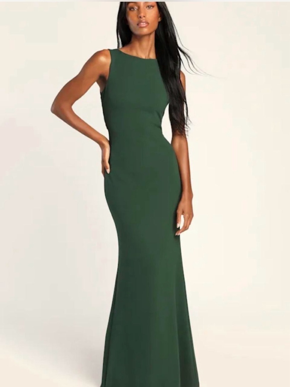 Lulu's Emerald Green Knotted Mermaid Maxi Dress